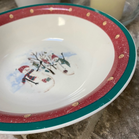ROYAL SEASONS Serving Bowl Snowmen Stoneware - Picture 7 of 10